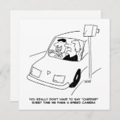 De bestuurder zegt Kaas wanneer het overgaan van e Feestdagenkaart (Voorkant / Achterkant)