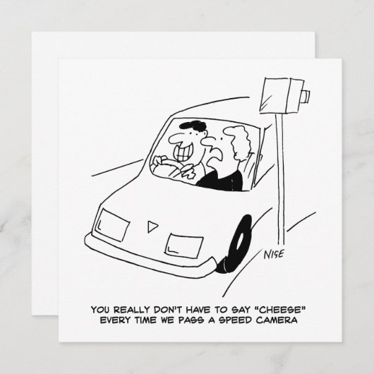 De bestuurder zegt Kaas wanneer het overgaan van e Feestdagenkaart (Voorkant / Achterkant)