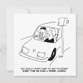 De bestuurder zegt Kaas wanneer het overgaan van e Feestdagenkaart (Voorkant)