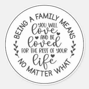 De Betekenis van Familietypografie Ronde Sticker