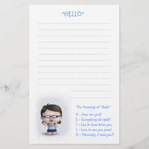 De betekenis van "Hallo" Briefpapier