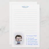 De betekenis van "Hallo" Briefpapier (Voorkant / Achterkant)