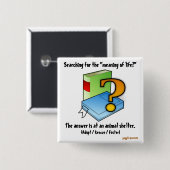 De betekenis van het leven vierkante button 5,1 cm (Voorkant /achterkant)