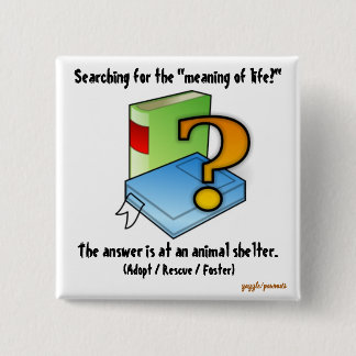 De betekenis van het leven vierkante button 5,1 cm