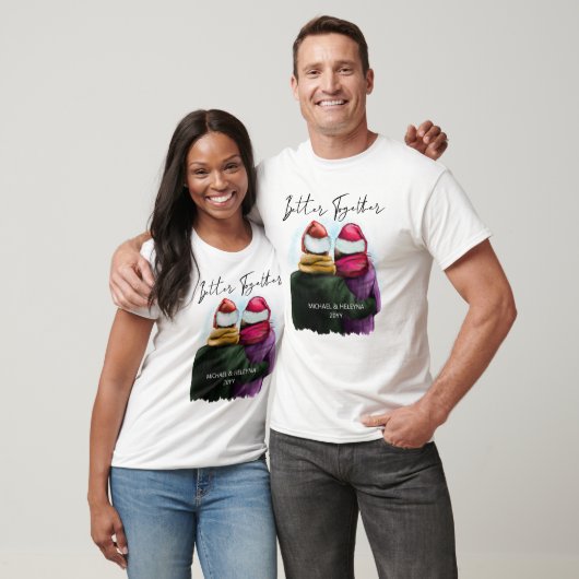 De beter samen Aangepaste kerst van paren T-shirt (Unisex)
