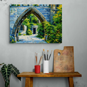 De betoverde boog naar een verborgen tuin canvas afdruk