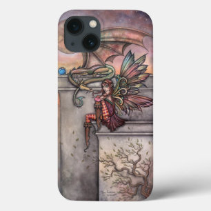 De betoverde fee en draak fantasie kunst iPhone 13 hoesje