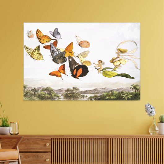 De betoverde koets van de Fairy Queen (1870) Canvas Afdruk (Insitu (Woonkamer))