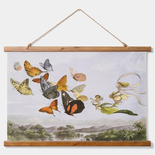 De betoverde koets van de Fairy Queen (1870) Hangend Wandkleed (Voorkant)