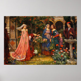 De betoverde tuin van John William Waterhouse Poster