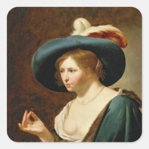De Betrothal: Bride, c.1630 Vierkante Sticker