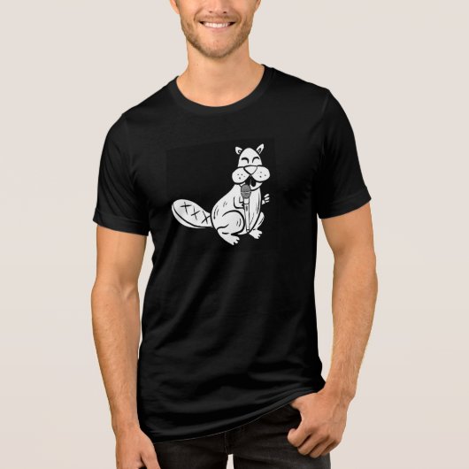 De bever Tri-Blend shirt (Voorkant)