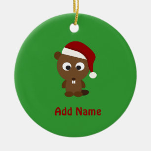 De Bever van de kerstman Keramisch Ornament