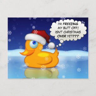 De bevriezende Eend van de Kerstman Feestdagenkaart