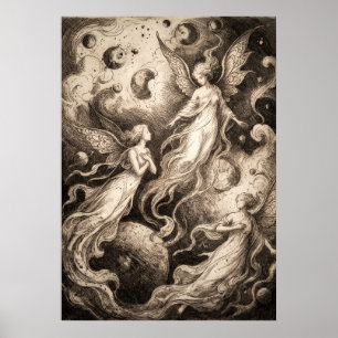 De Bewaker van de Onderwereld Spirituele Kunst Poster