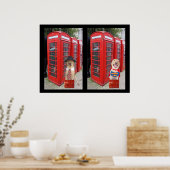 De bewegingen gaan in een Booth van de Telefoon Poster (Keuken)