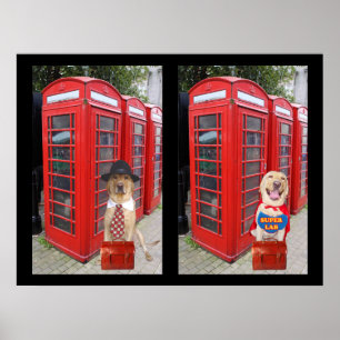 De bewegingen gaan in een Booth van de Telefoon Poster