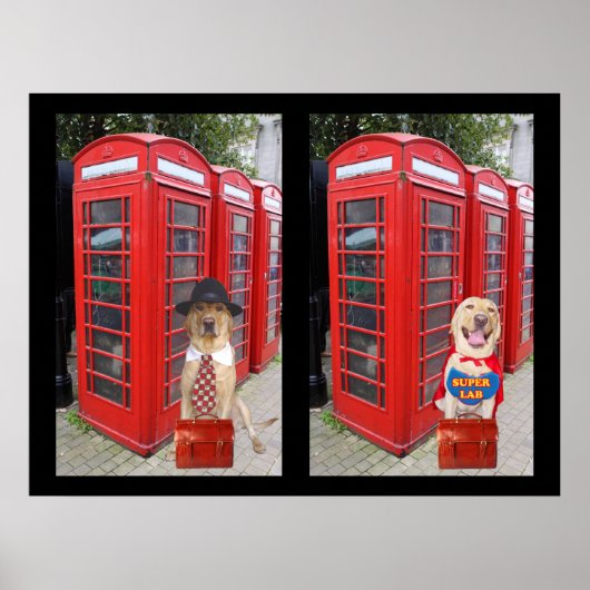 De bewegingen gaan in een Booth van de Telefoon Poster (Voorkant)