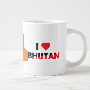 De Bhutanvlag op de landkaart Extra Grote Beker