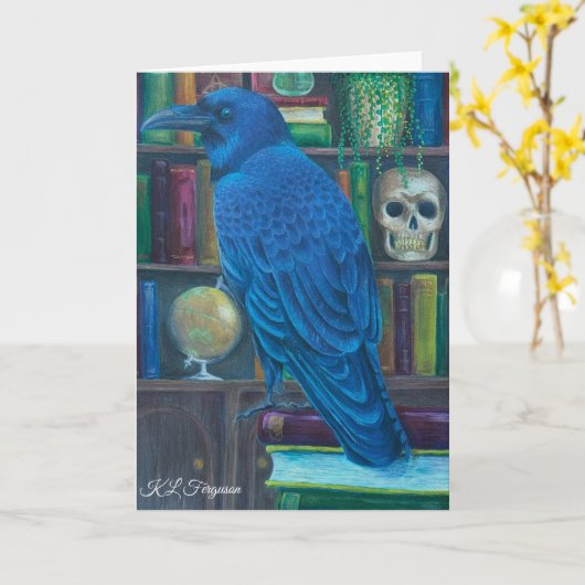 De bibliothecaris - blanco begroeting kaart (Gele Bloem)