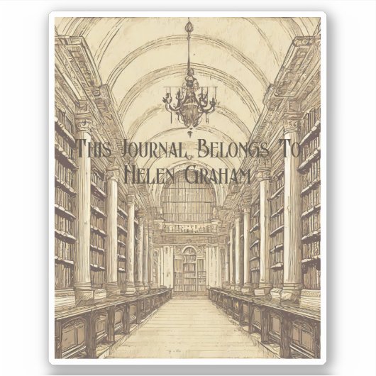 "De Bibliotheek" Academische boekplaat Sticker (Voorkant)