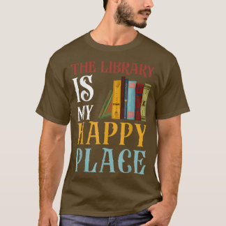 De bibliotheek is mijn gelukkige plek grappige boe t-shirt