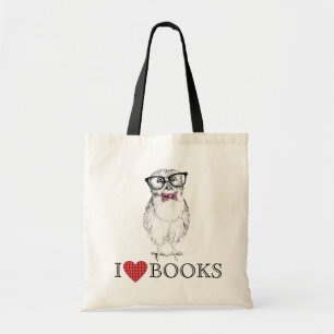 De bibliotheekvogel van de Jonge uil van Nerdy Tote Bag
