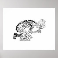 De biddende vrouw in zwart, 20x16 Poster