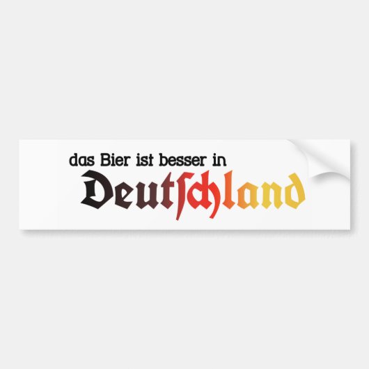 De bier is beter in Duitsland, de Teller - Deutsch Bumpersticker (Voorkant)