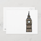 De Big Ben Tower van de Londense Cartoon Briefkaart (Voorkant / Achterkant)
