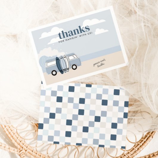 De Big One Boys Beach Surf Verjaardag Bedankkaart