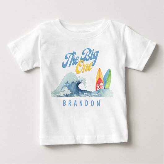 De Big One First Birthday Surf Shirt Custom Name (Voorkant)
