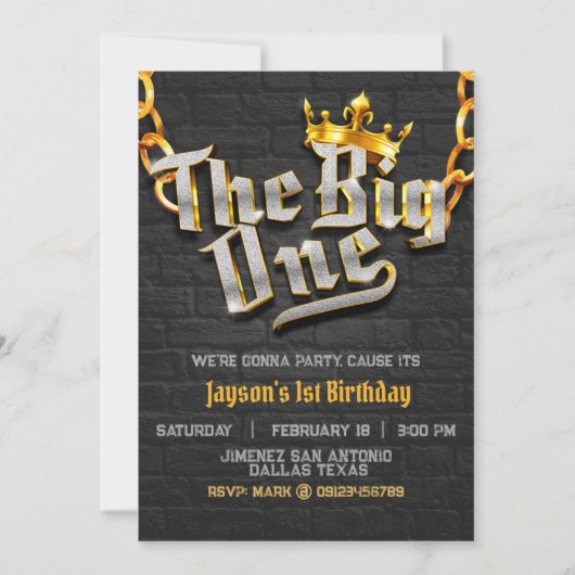 De Big One - Hip Hop - 1e verjaardag Kaart (Voorkant)