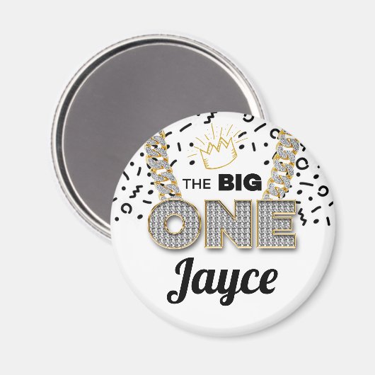 De BIG One Hip Hop Eerste Verjaardagsmagneet Magneet (Voorkant / Achterkant)