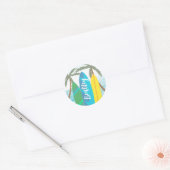 De Big One Surfboard Cupcake Topper Sticker (Envelop)