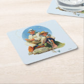 De Big One vangen Vierkante Kartonnen Onderzetter (Schuin)