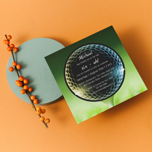 De Big Six-Oh Golf 60th Birthday Party Kaart