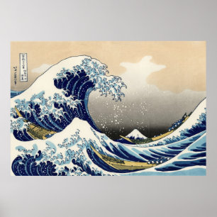 De Big Wave van Kanagawa Poster