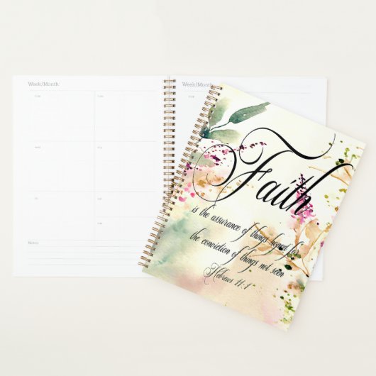 De Bijbel Hebreeën 11:1 over waterverf Planner (Display)