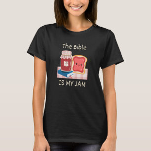De bijbel is mijn jam pun Christelijke katkerflauw T-shirt