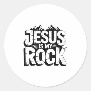 De bijbelse Jezus is mijn rots Christelijk Ronde Sticker