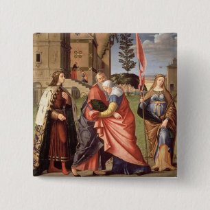 De bijeenkomst bij de Golden Gate met Saints, 1515 Vierkante Button 5,1 Cm