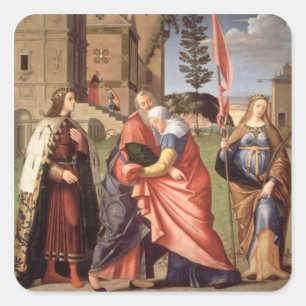 De bijeenkomst bij de Golden Gate met Saints, 1515 Vierkante Sticker