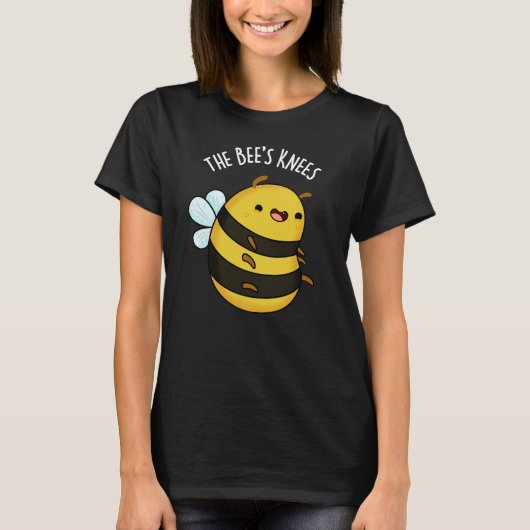 De bijen Knees Funny Bumble Bee Pun Dark BG T-shirt (Voorkant)