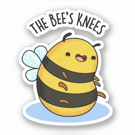 De bijen Knees Funny Bumble Bee Pun Sticker (Voorkant)