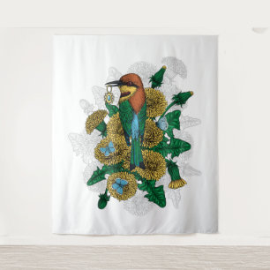 De bijeneter met de gouden hanger wandkleed