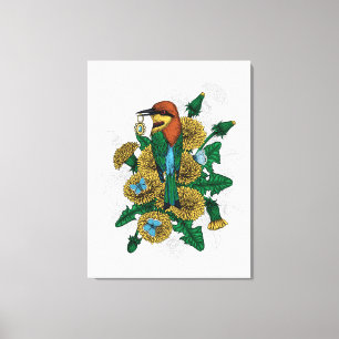 De bijeneter met het gouden hangertje canvas afdruk