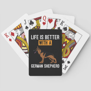 De bijenteelt maakt kunst met een Duitse herder Pokerkaarten