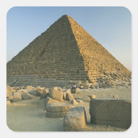De bijna 5000 2 Pyramiden van Giza Vierkante Sticker (Voorkant)
