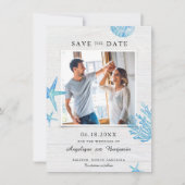 De bijtende Nautische Seashells sparen de Datum (Voorkant)